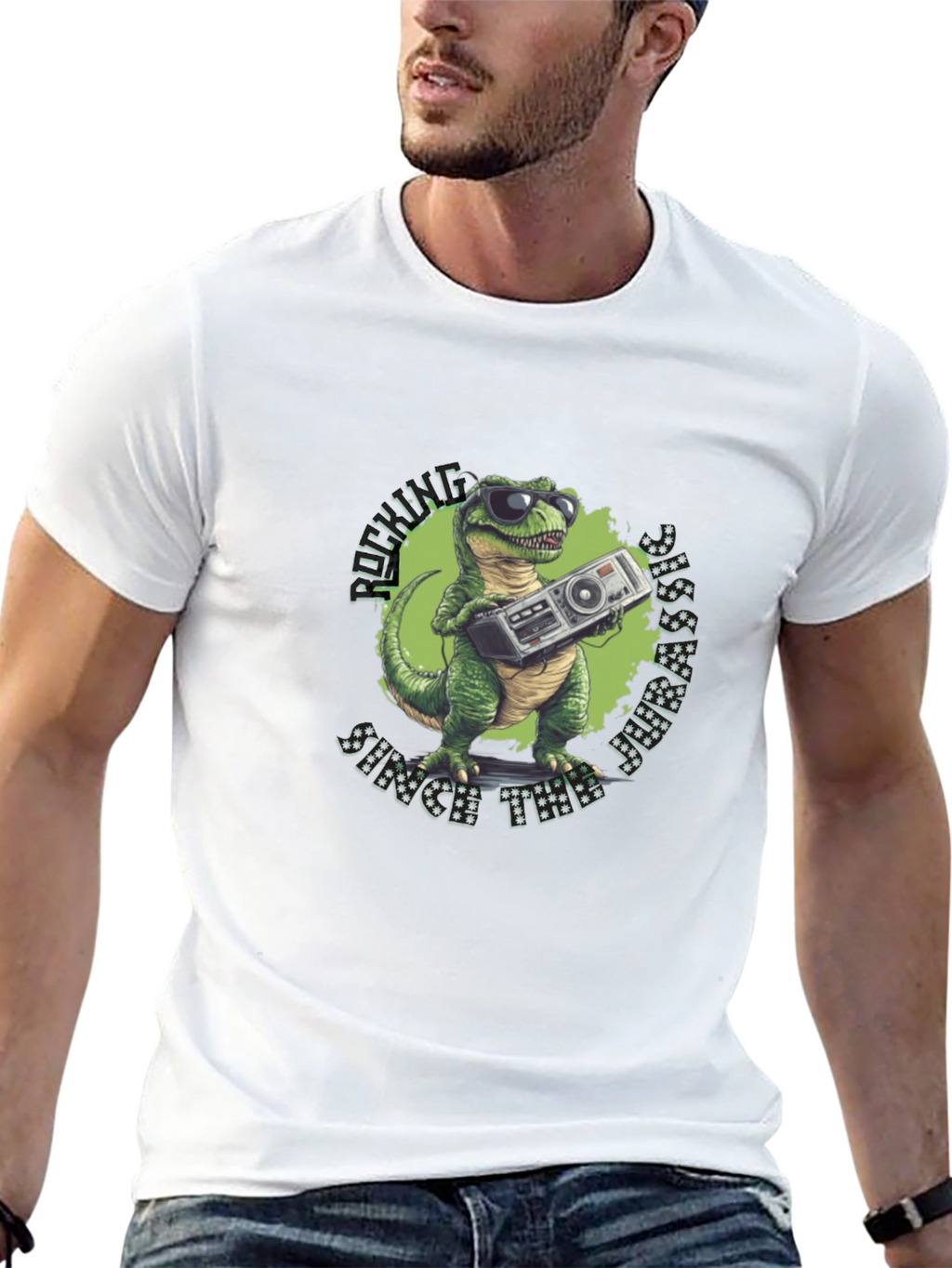 Dino Boombox T-Shirt: Rockin Since the Jurassic!