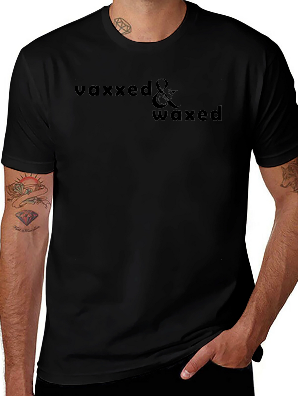 Vaxxed & Waxed Black Graphic Tee
