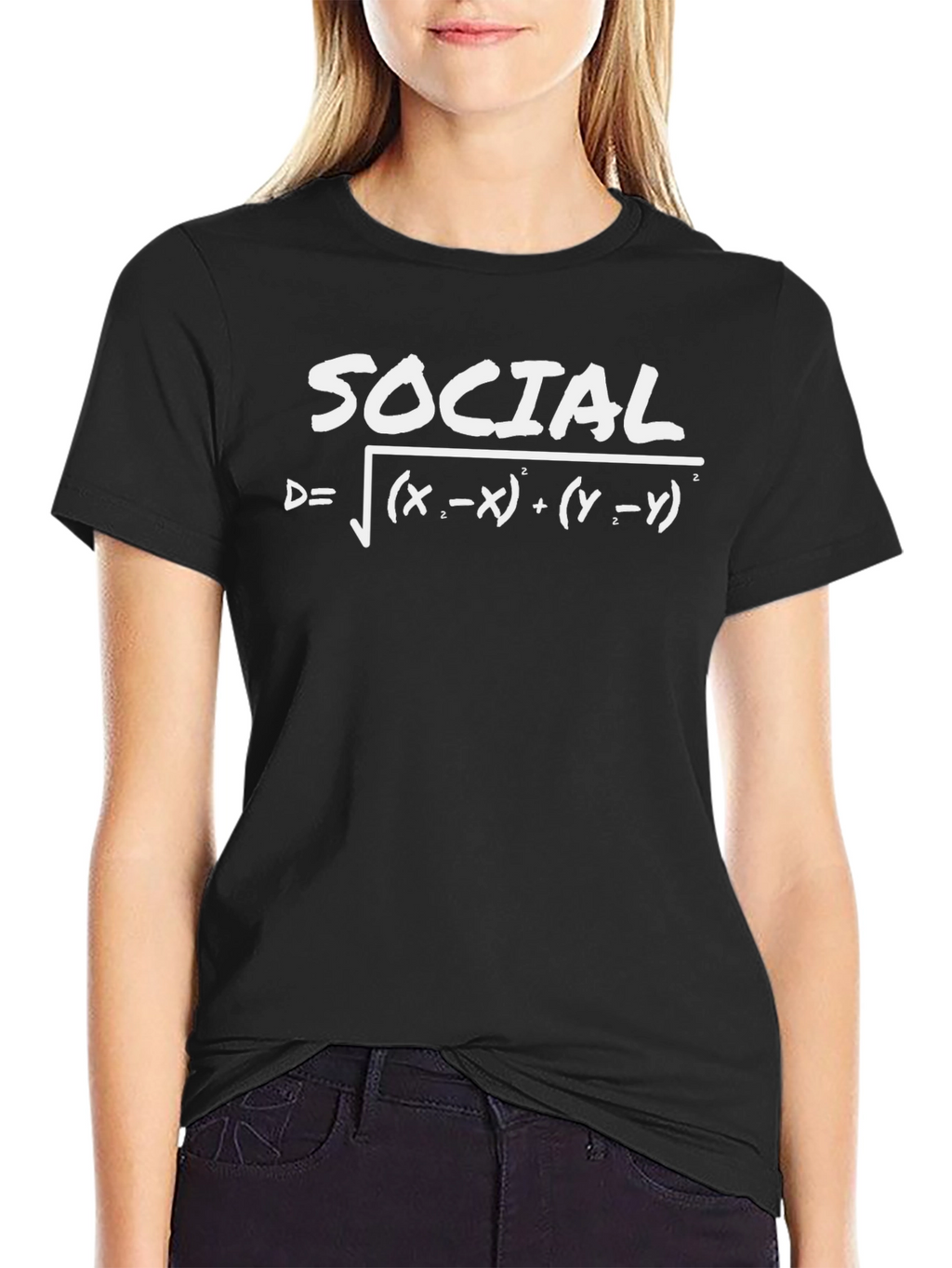 Social Distance Formula Tee - Black Cotton T-Shirt