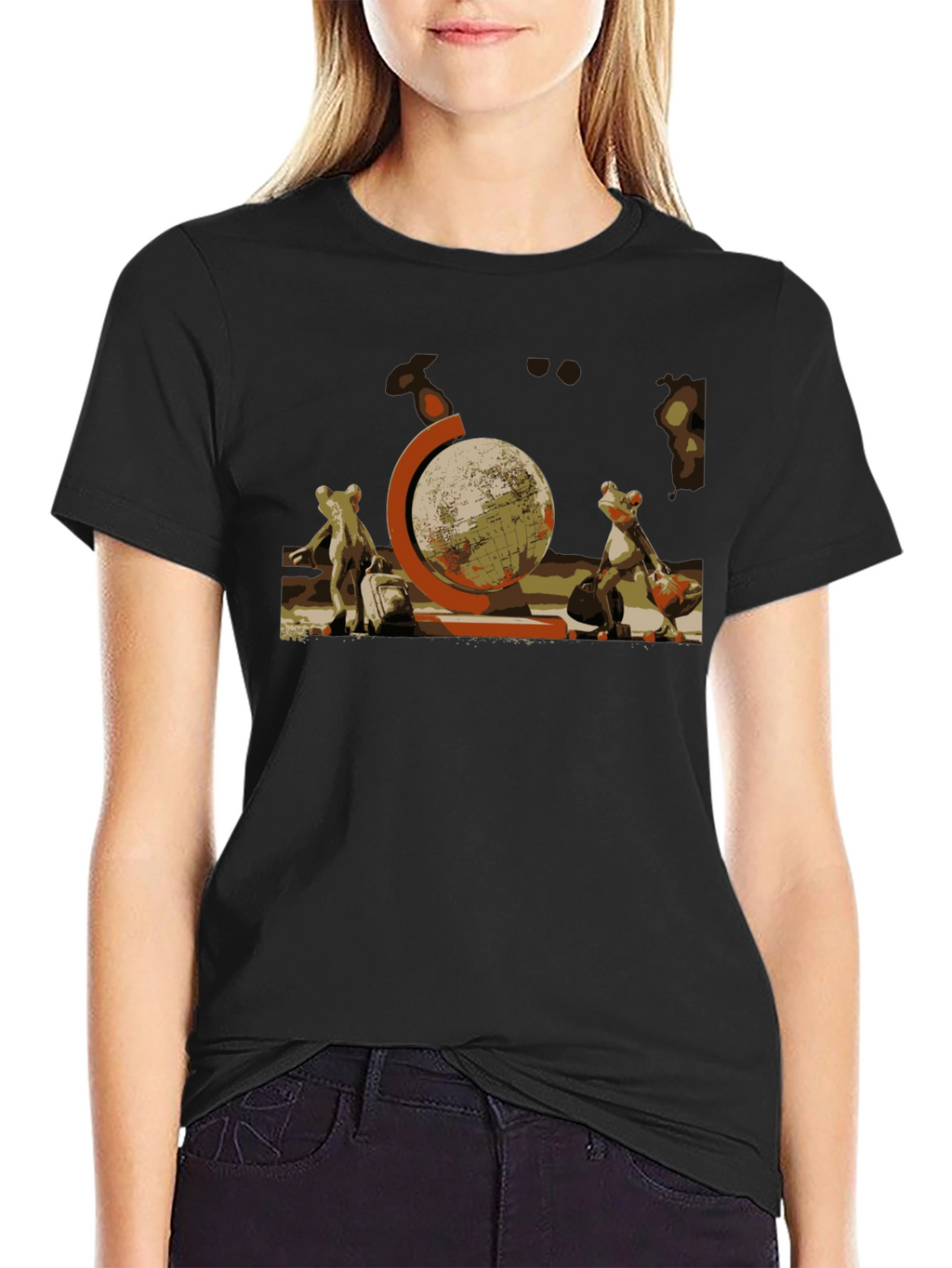 Frog Travelers T-Shirt: Globe Trotter Design