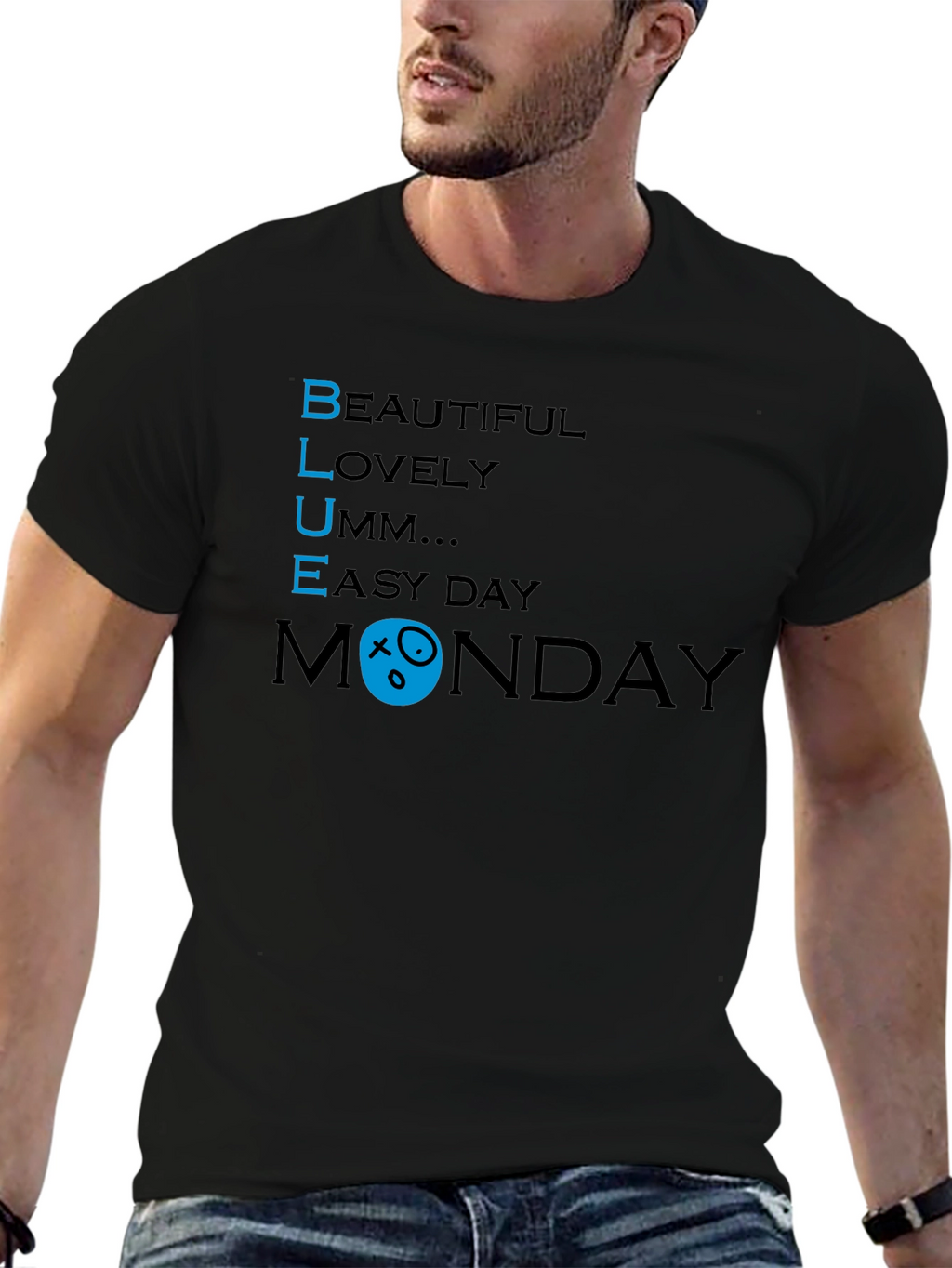Blue Monday Graphic Tee - Relaxed Fit Cotton T-Shirt