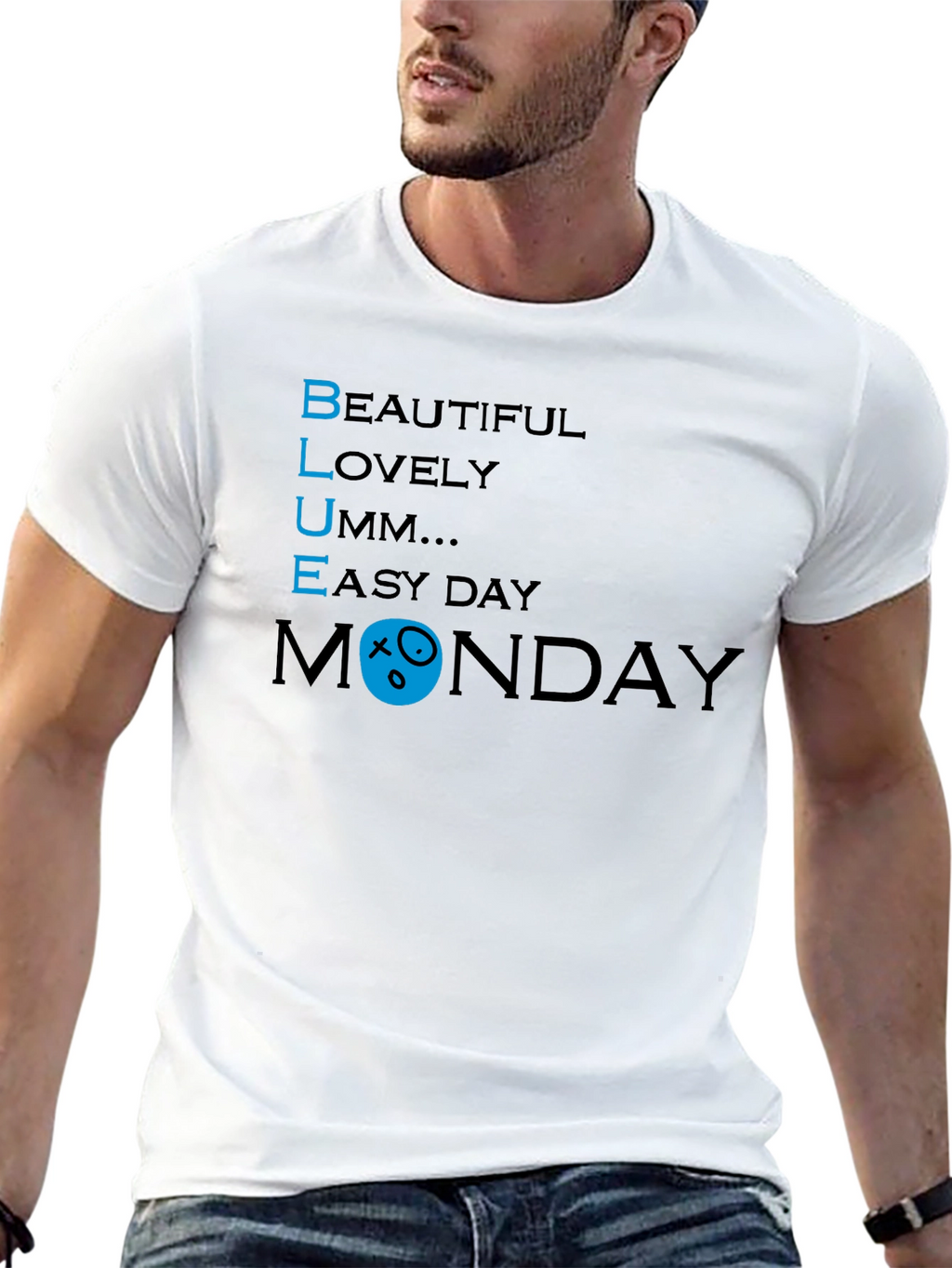 Blue Monday Graphic Tee - Relaxed Fit Cotton T-Shirt