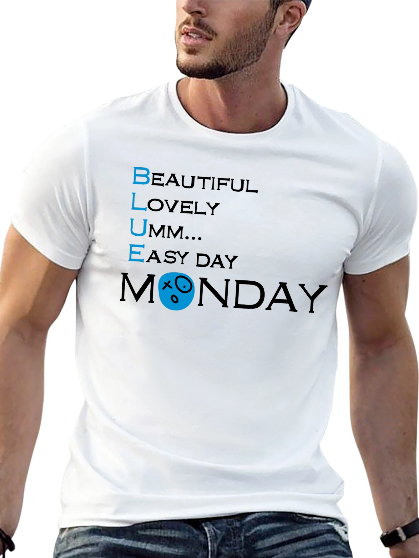 Blue Monday Graphic Tee - Relaxed Fit Cotton T-Shirt