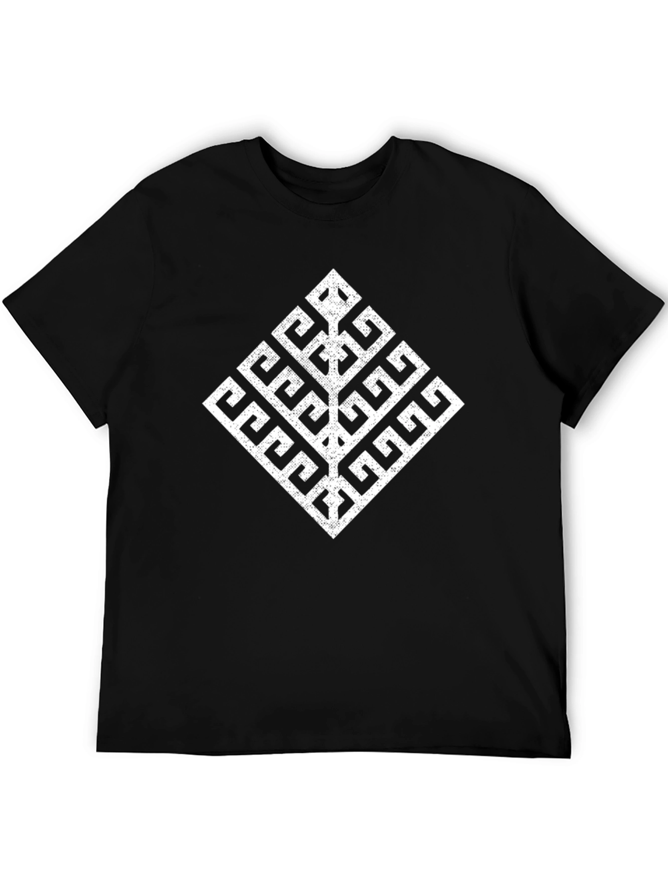 Geometric Tree T-Shirt - Soft Black Cotton Tee