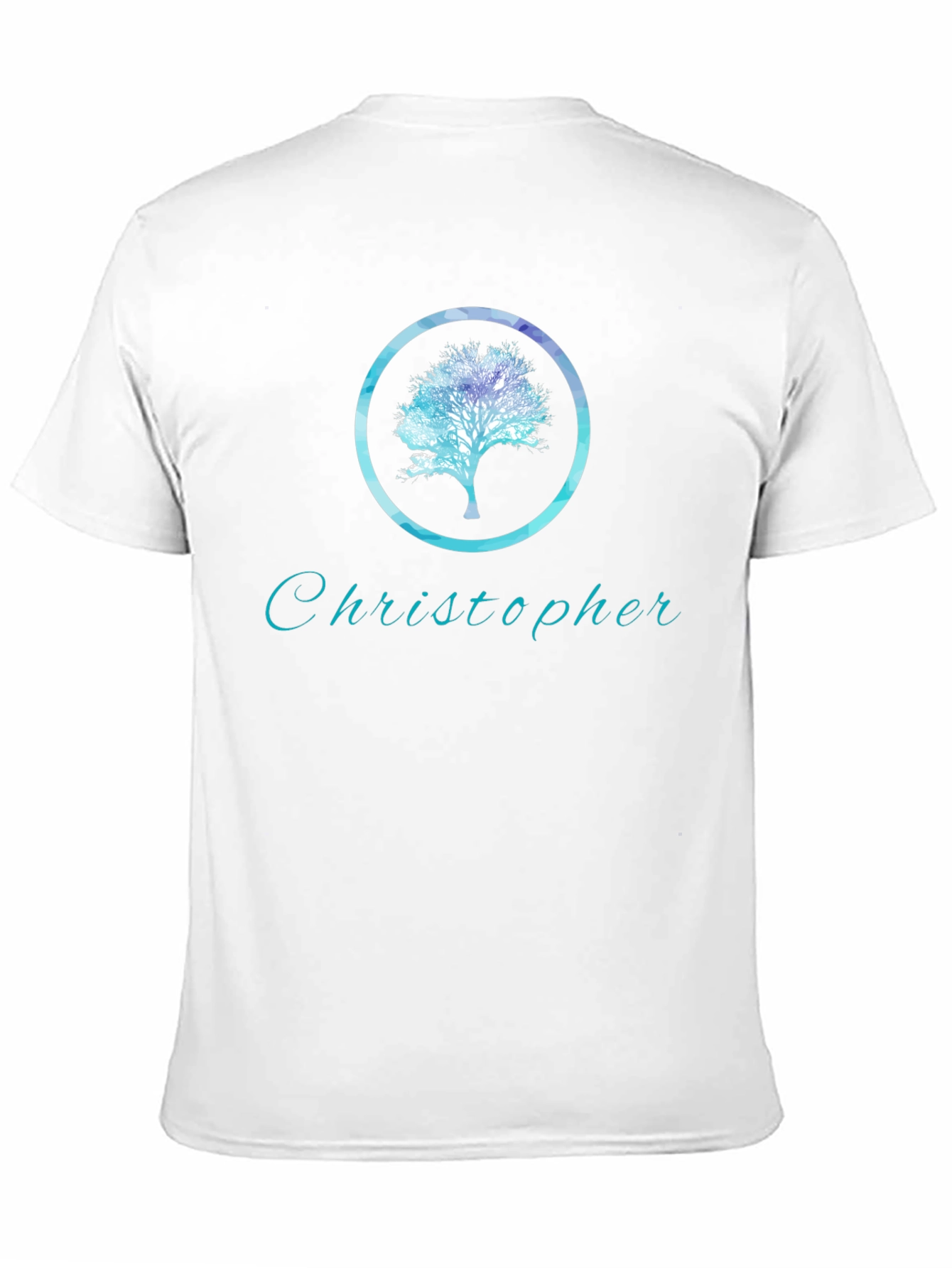 Personalized Tree Graphic Black T-Shirt