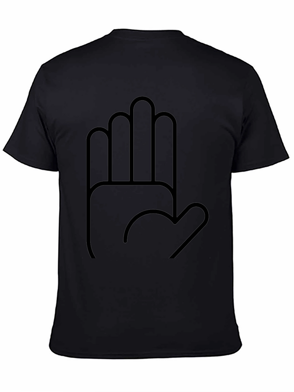 Minimalist Hand Graphic Black T-Shirt