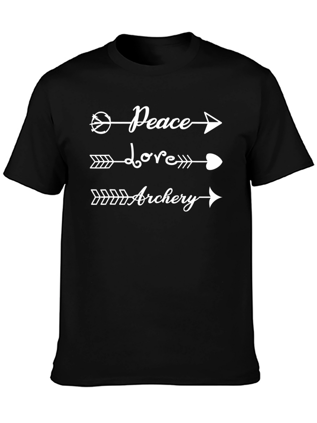 Peace Love Archery Graphic Tee - Black Casual T-Shirt