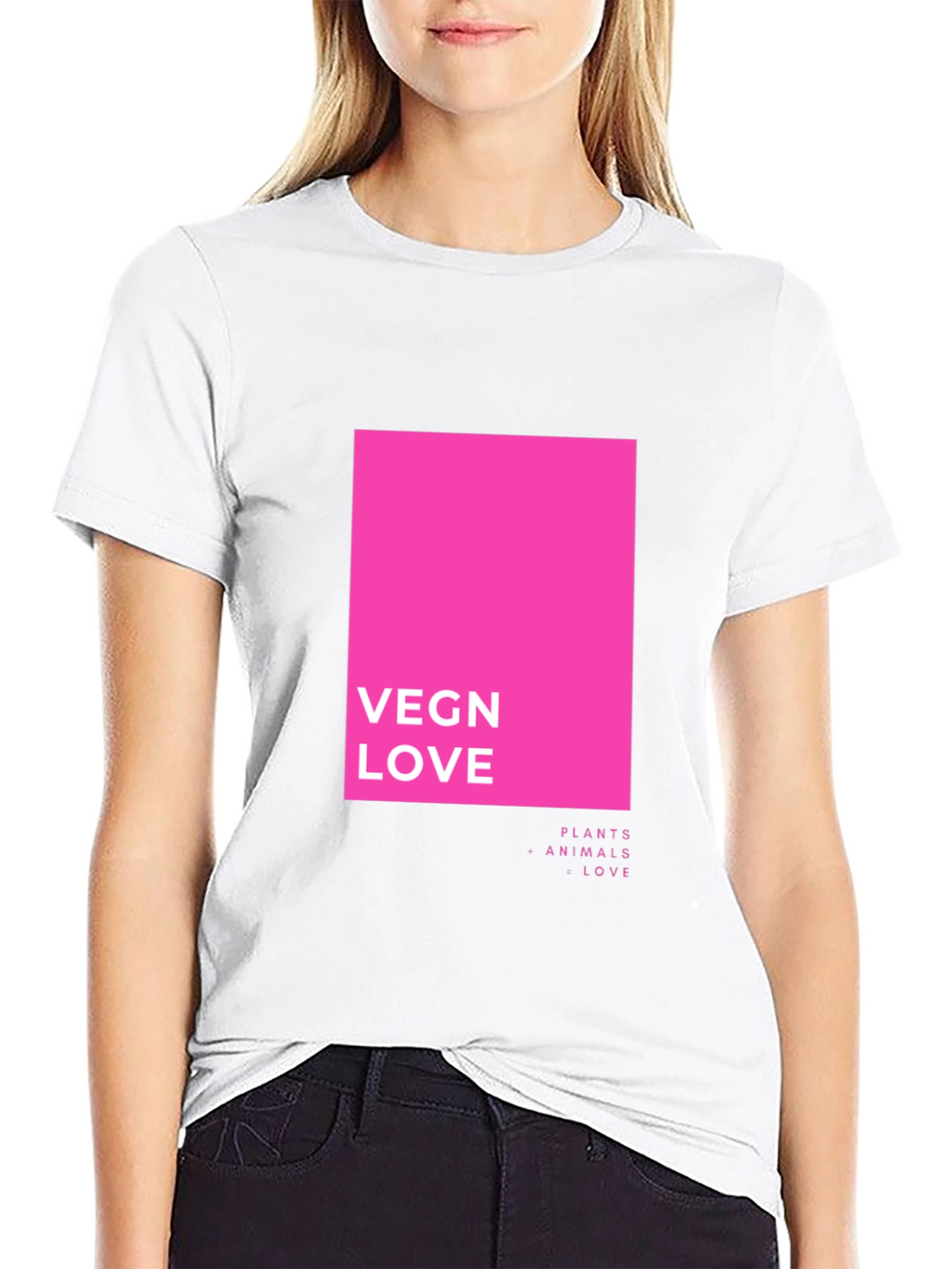 Vegan Love T-Shirt - Plants Animals Love Graphic Tee