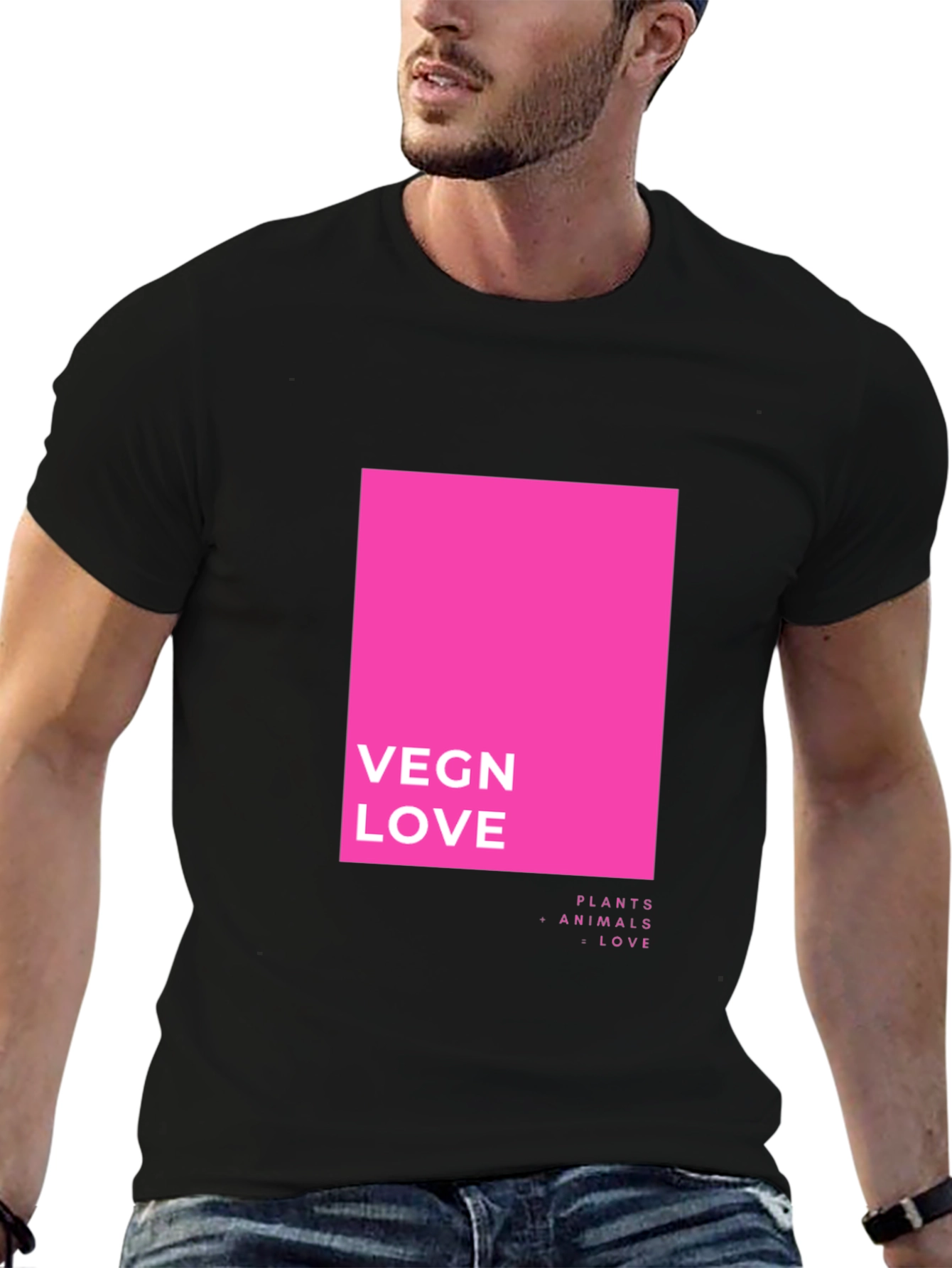 Vegan Love T-Shirt - Plants Animals Love Graphic Tee