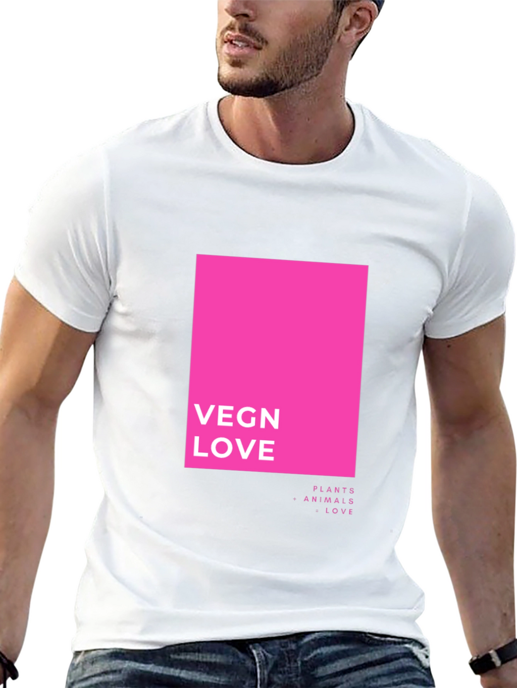 Vegan Love T-Shirt - Plants Animals Love Graphic Tee