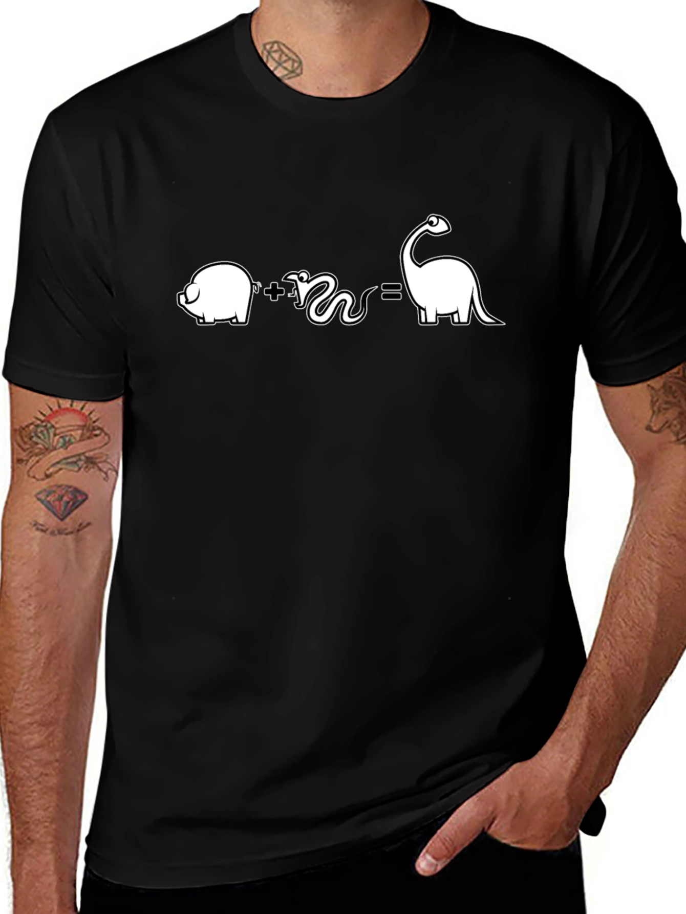 Pig Plus Snake Equals Dino T-Shirt