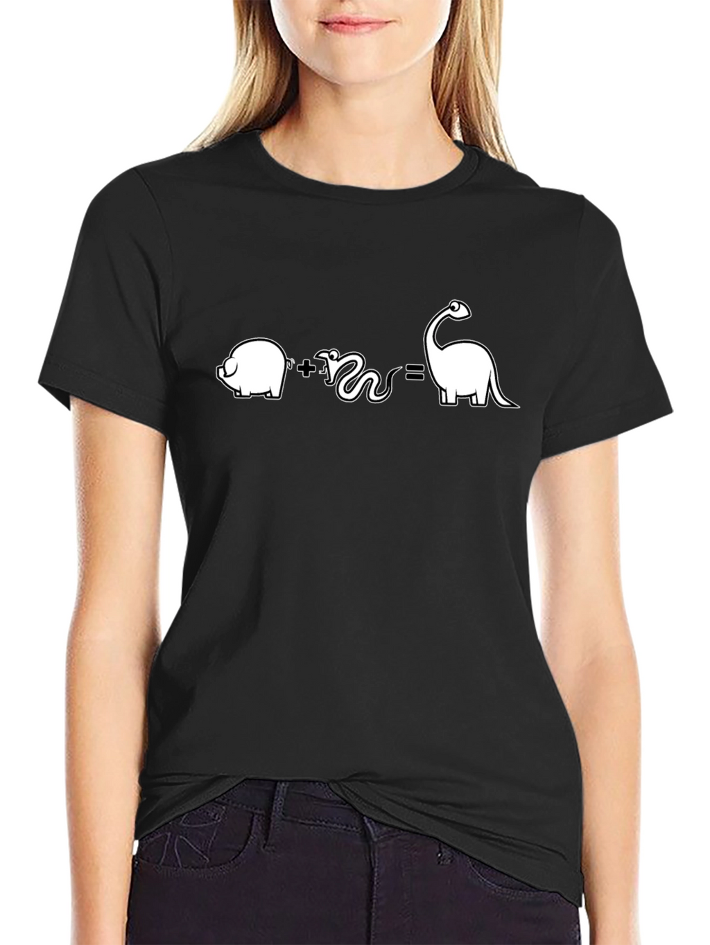 Pig Plus Snake Equals Dino T-Shirt