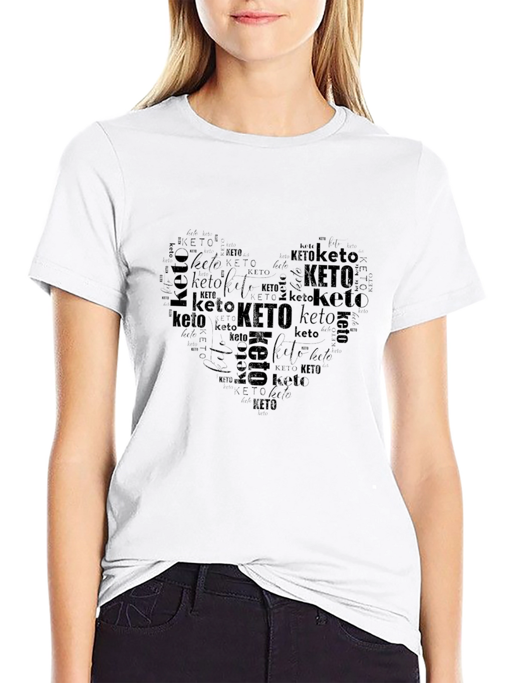 Keto Heart Word Art Graphic T-Shirt