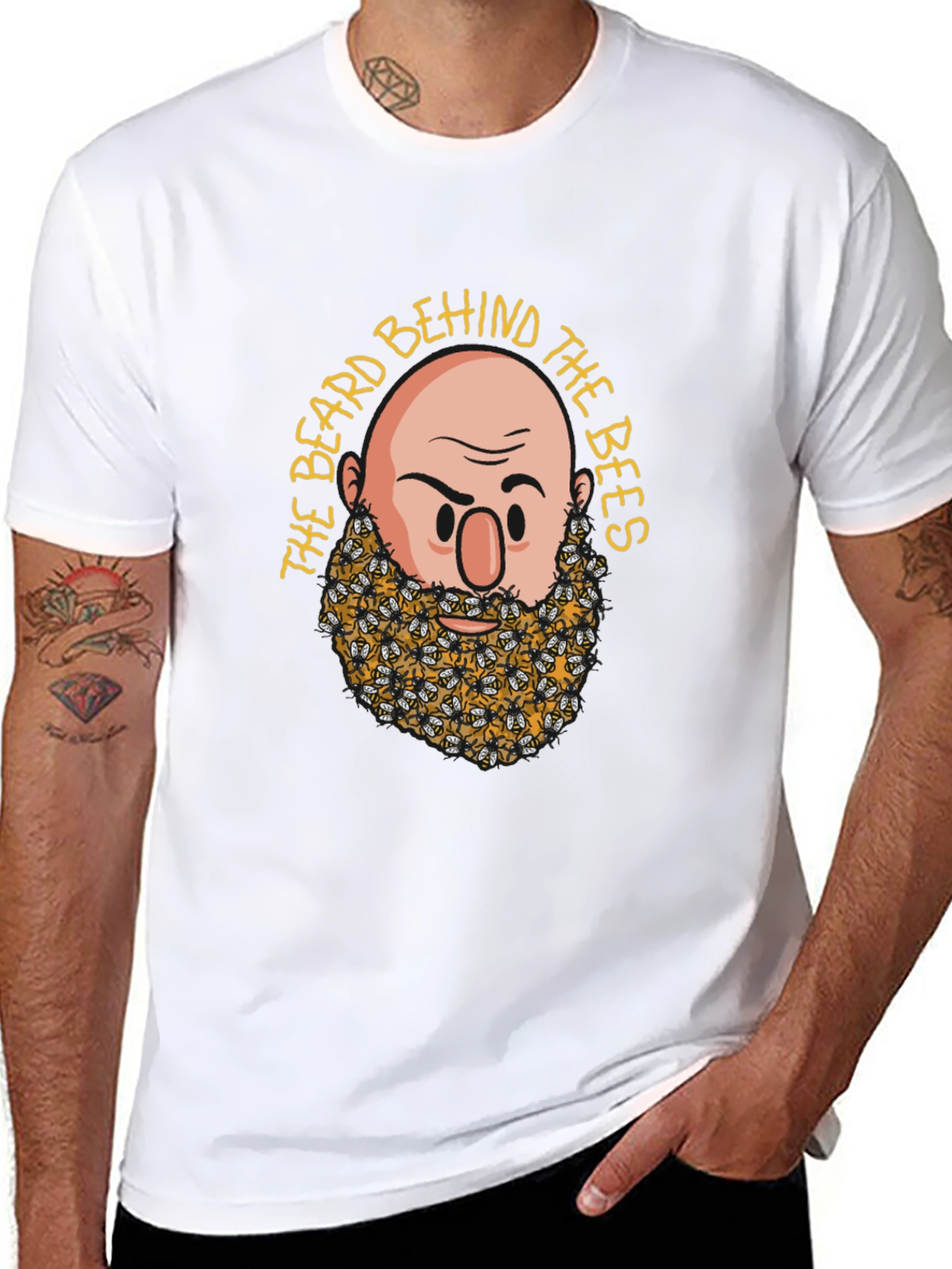 Bearded Bees Graphic T-Shirt - Unique Funny Design
