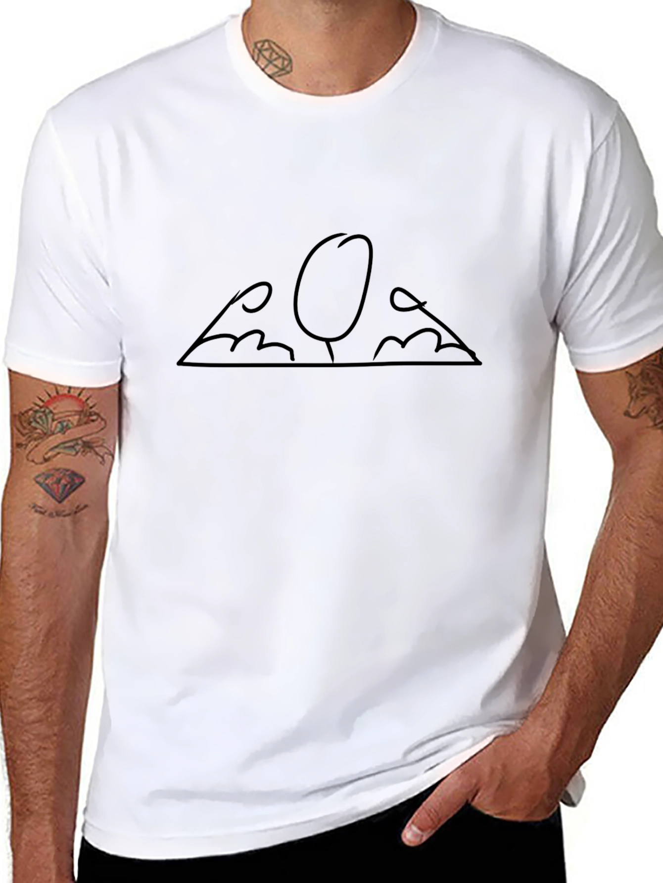 Stick Figure Bodybuilding T-Shirt - Black