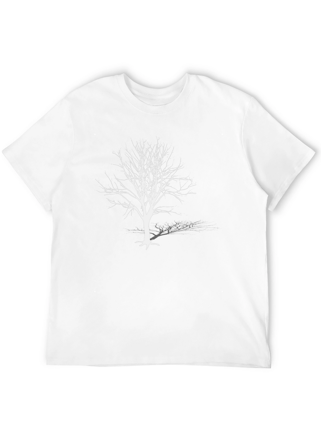 Unique Black T-Shirt with White Bare Tree Design