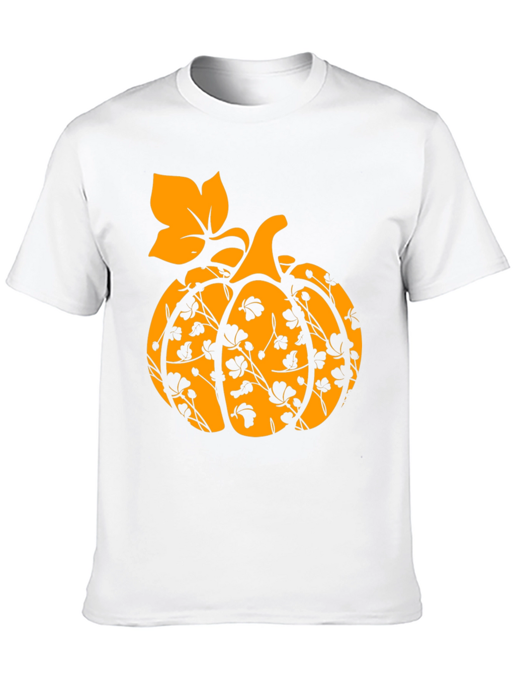 Floral Pumpkin T-Shirt - Fall Harvest Tee
