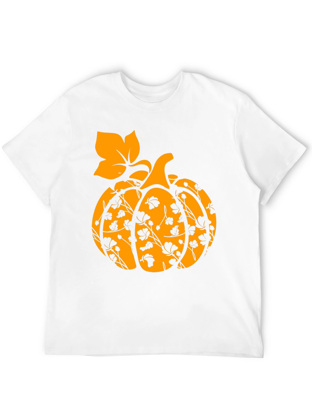 Floral Pumpkin T-Shirt - Fall Harvest Tee