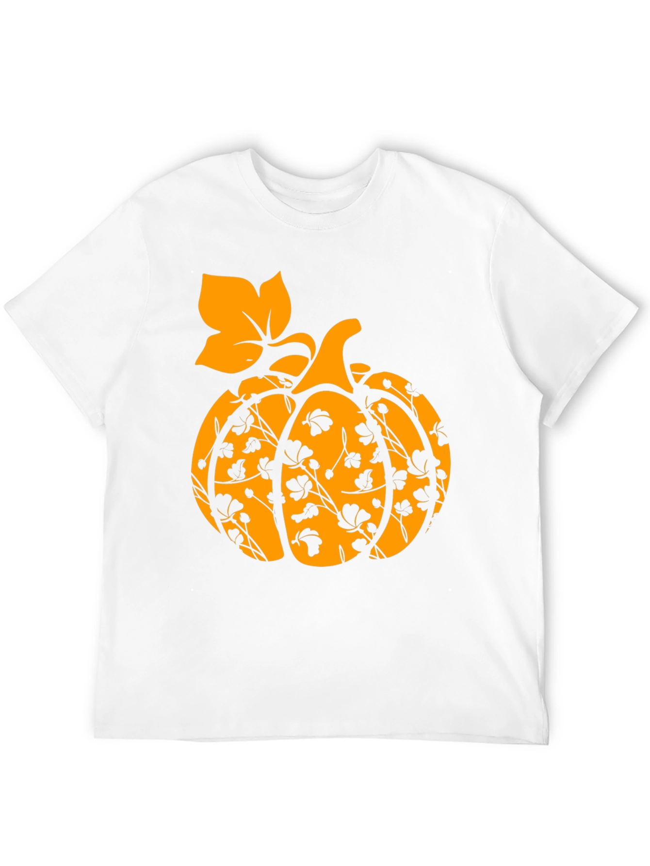 Floral Pumpkin T-Shirt - Fall Harvest Tee