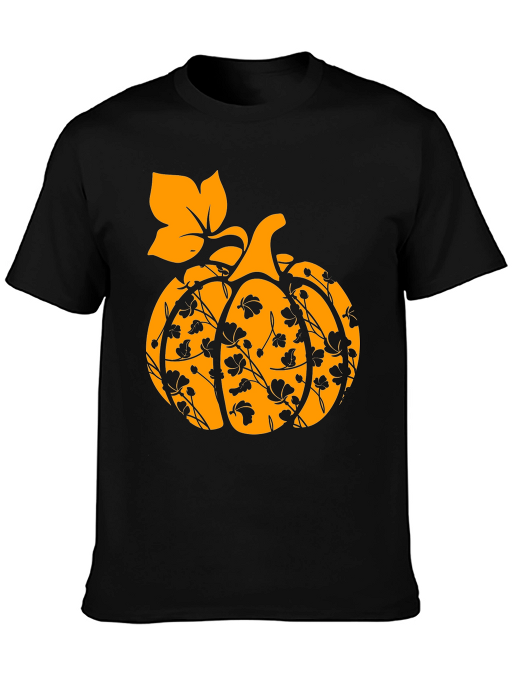 Floral Pumpkin T-Shirt - Fall Harvest Tee