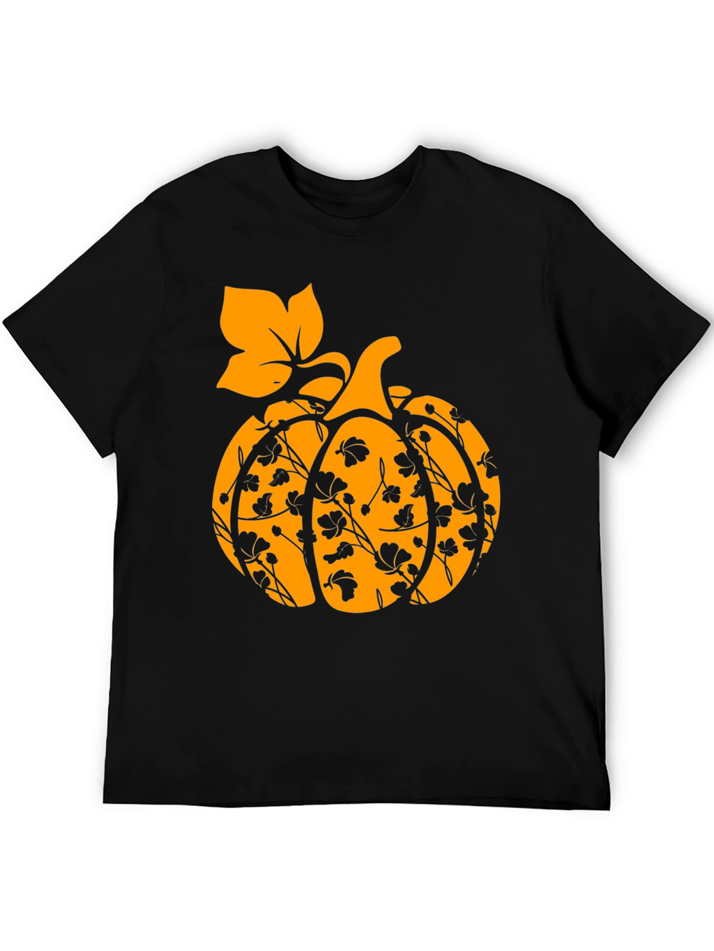 Floral Pumpkin T-Shirt - Fall Harvest Tee