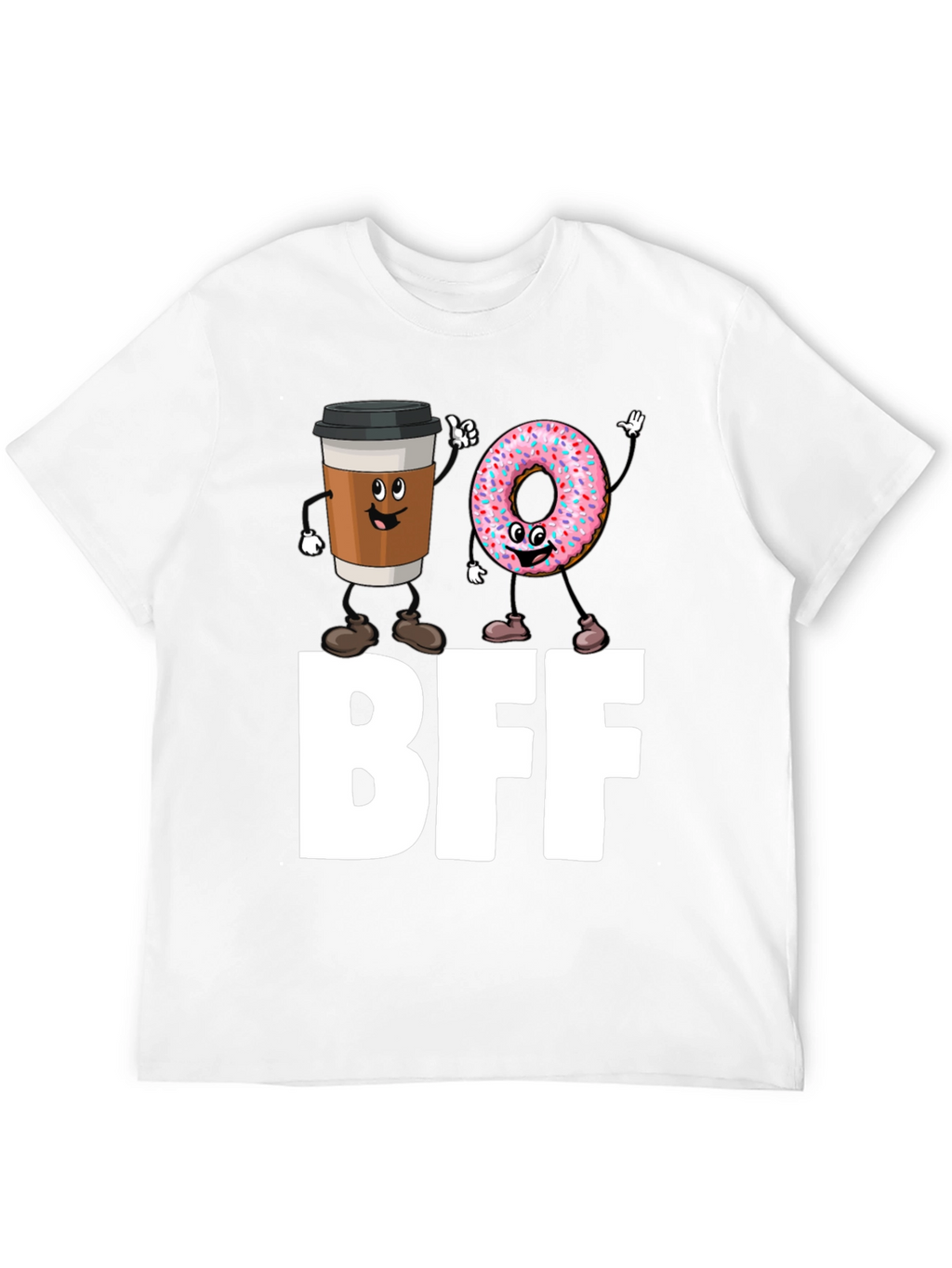 BFF Coffee & Donut Best Friends Black T-Shirt