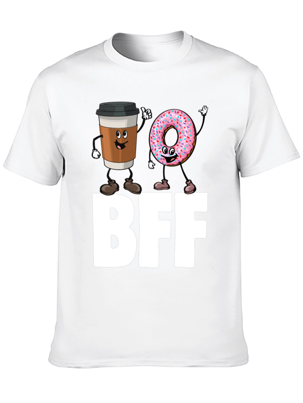 BFF Coffee & Donut Best Friends Black T-Shirt