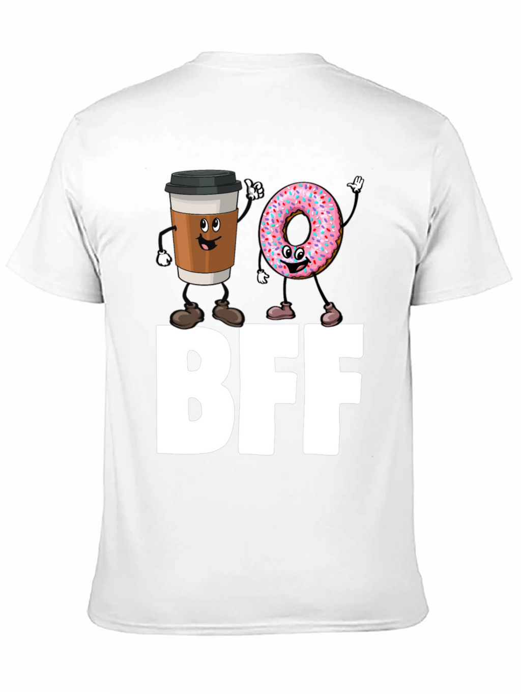 BFF Coffee & Donut Best Friends Black T-Shirt