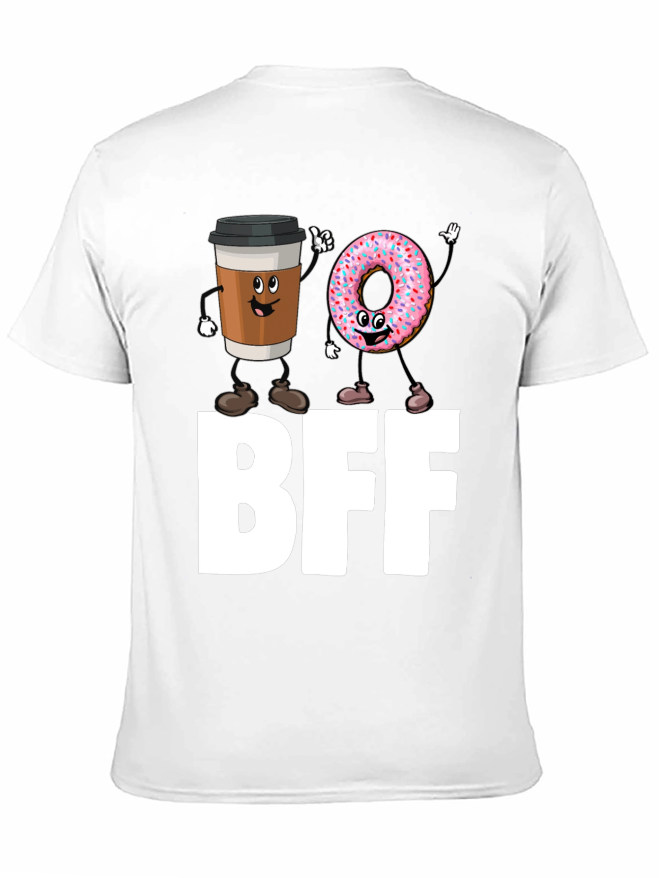 BFF Coffee & Donut Best Friends Black T-Shirt