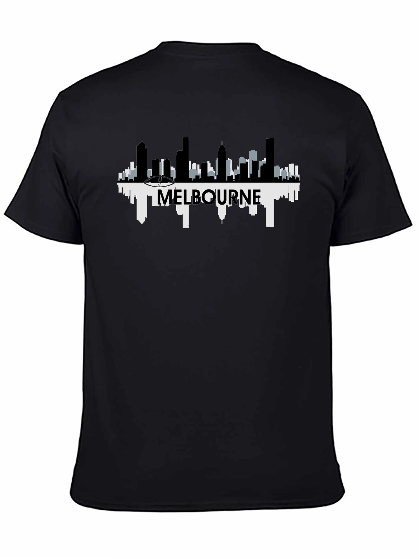 Melbourne Skyline Graphic Tee - Mens Black T-Shirt