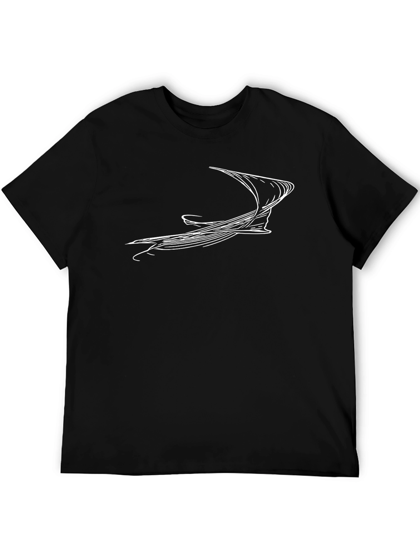 Abstract Line Art Black T-Shirt