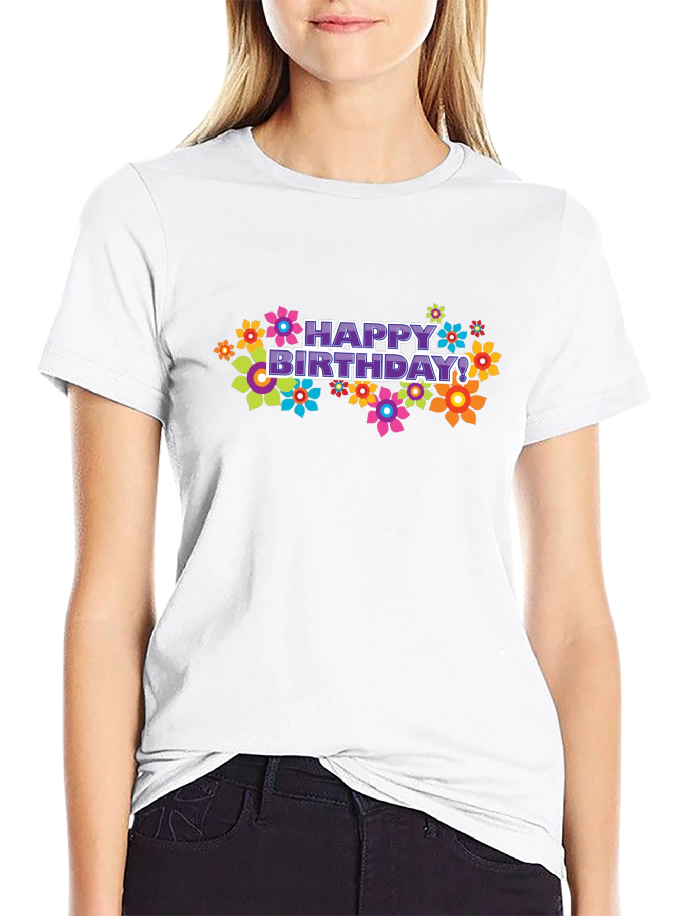 Happy Birthday Floral Graphic T-Shirt