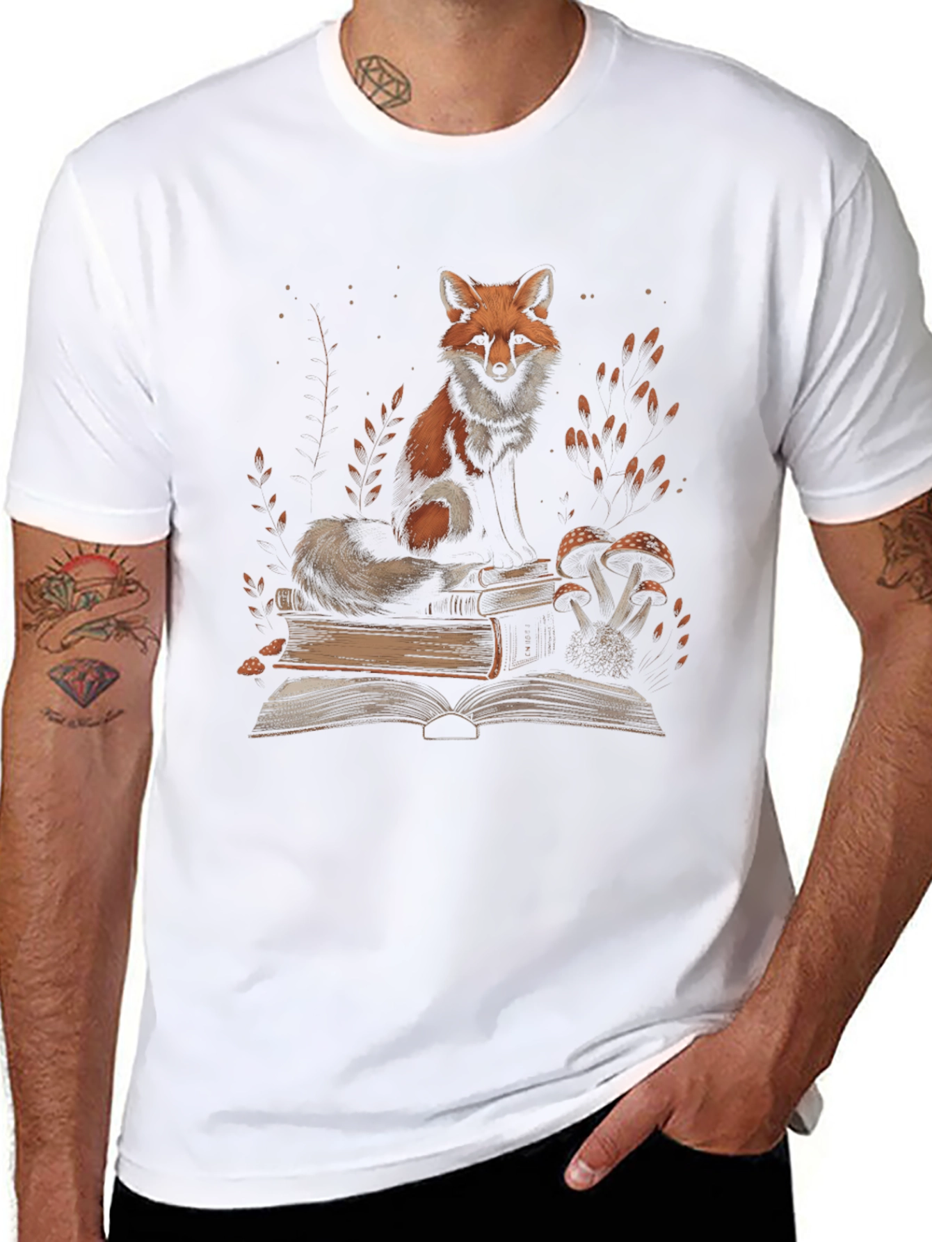 Fox Reading Book T-Shirt