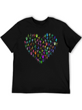 Yoga Lover Heart Tee - Black Graphic T-Shirt