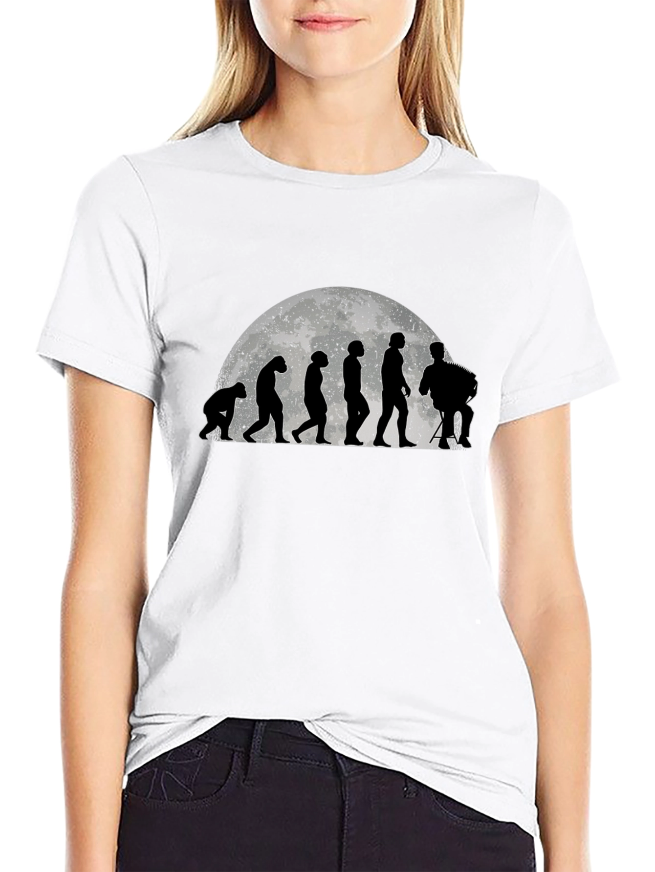 Evolution of Accordion Player T-Shirt