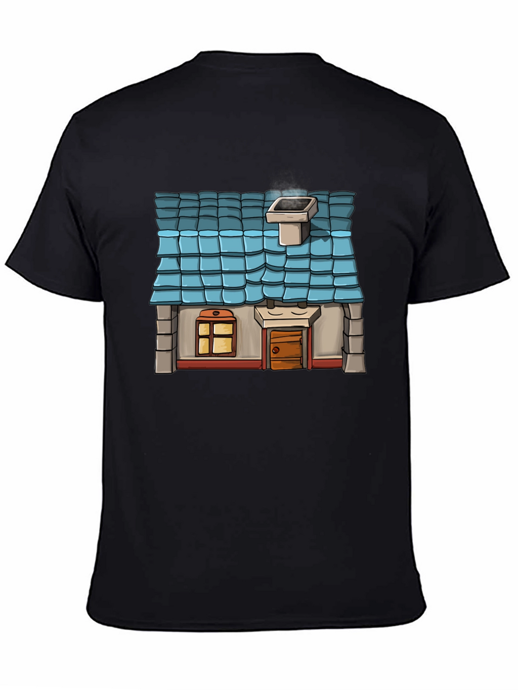 Cartoon House Graphic T-Shirt - Novelty Tee