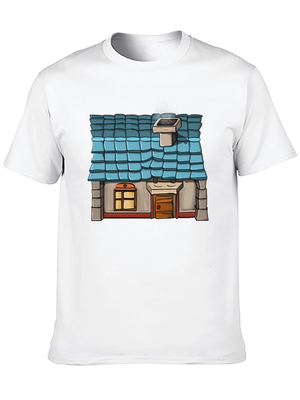 Cartoon House Graphic T-Shirt - Novelty Tee