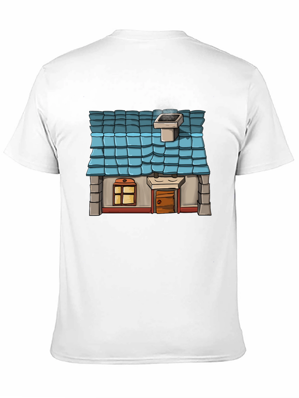 Cartoon House Graphic T-Shirt - Novelty Tee