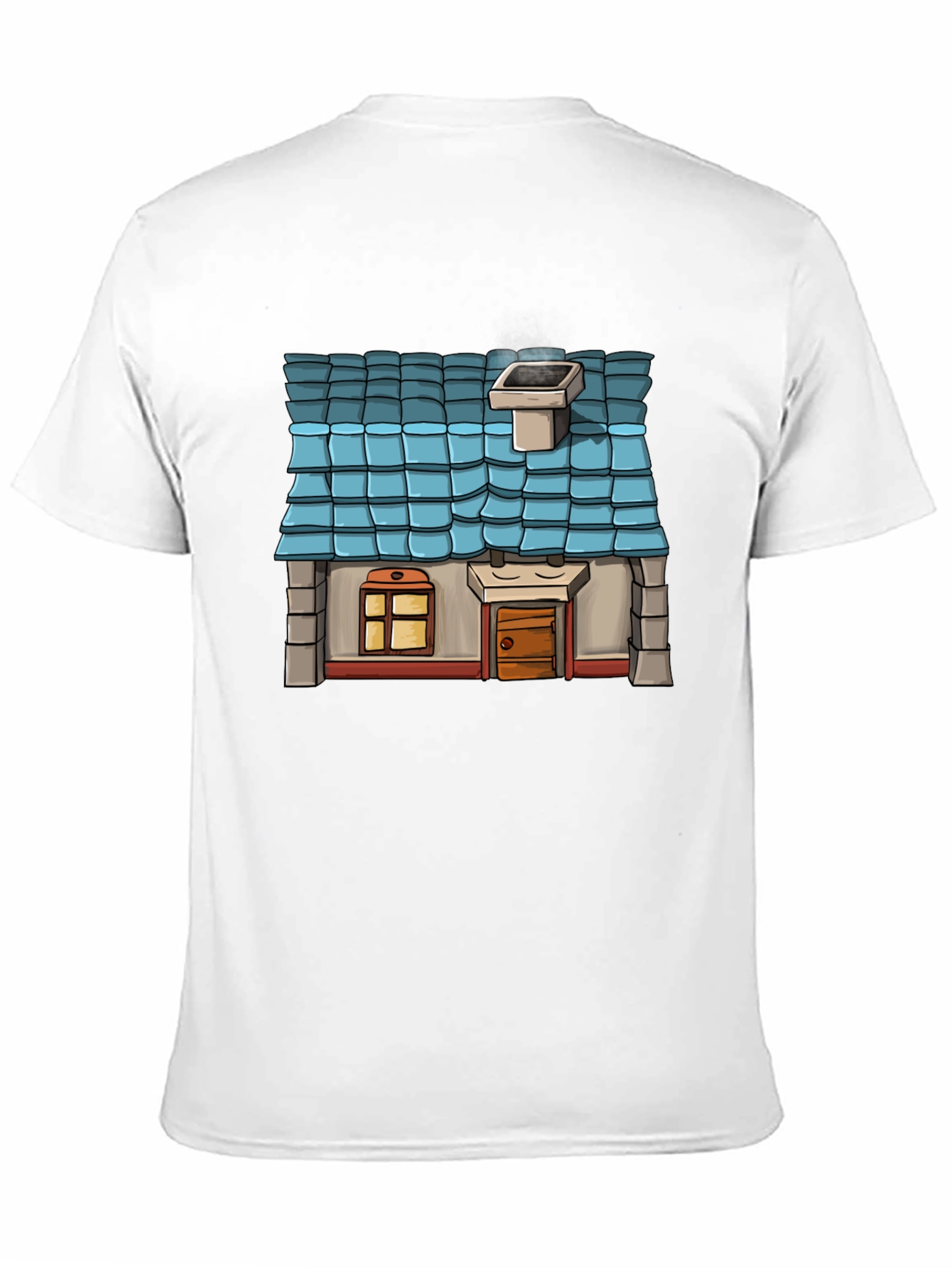 Cartoon House Graphic T-Shirt - Novelty Tee