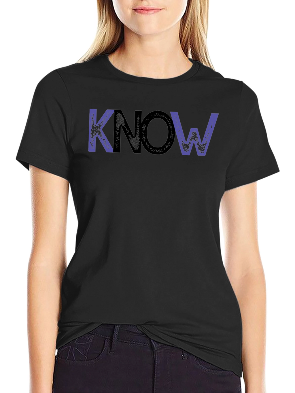KNOW Graphic Tee - Stylish Black Cotton T-Shirt