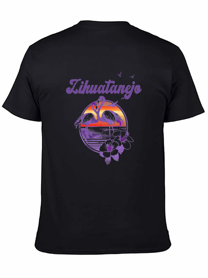 Zihuatanejo Flamingo Graphic T-Shirt