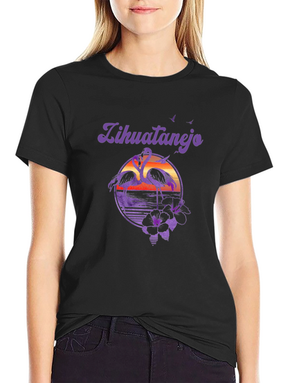 Zihuatanejo Flamingo Graphic T-Shirt
