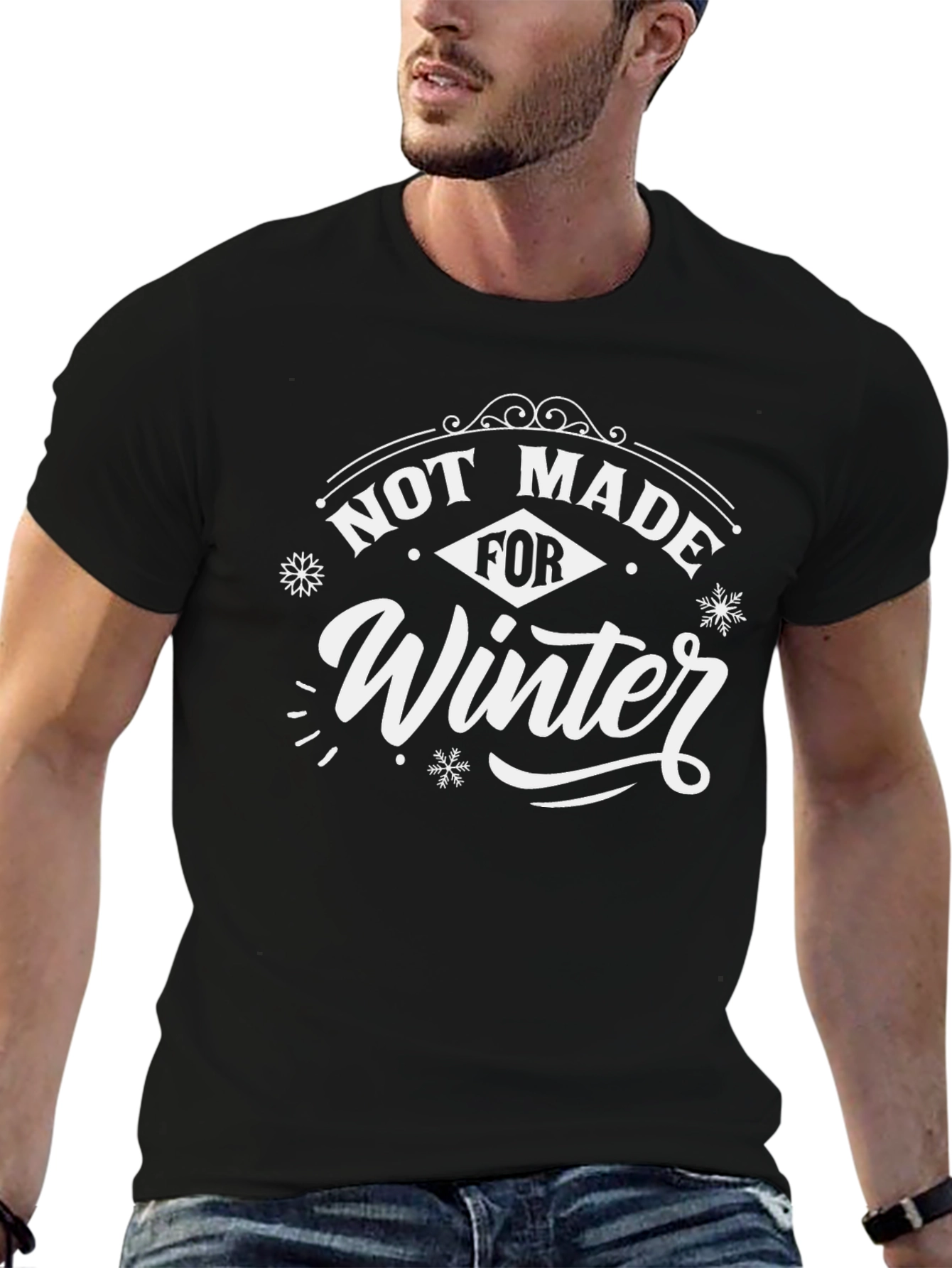 Not Made for Winter Black Graphic T-Shirt
