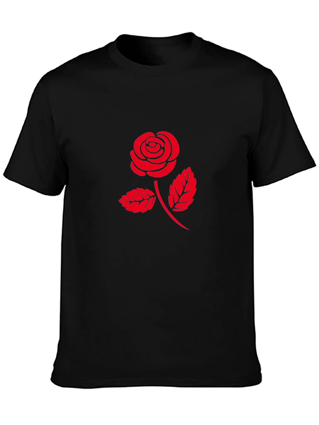Red Rose Graphic T-Shirt - Classic Black Tee