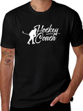 Hockey Coach Graphic Tee - Black Casual T-Shirt