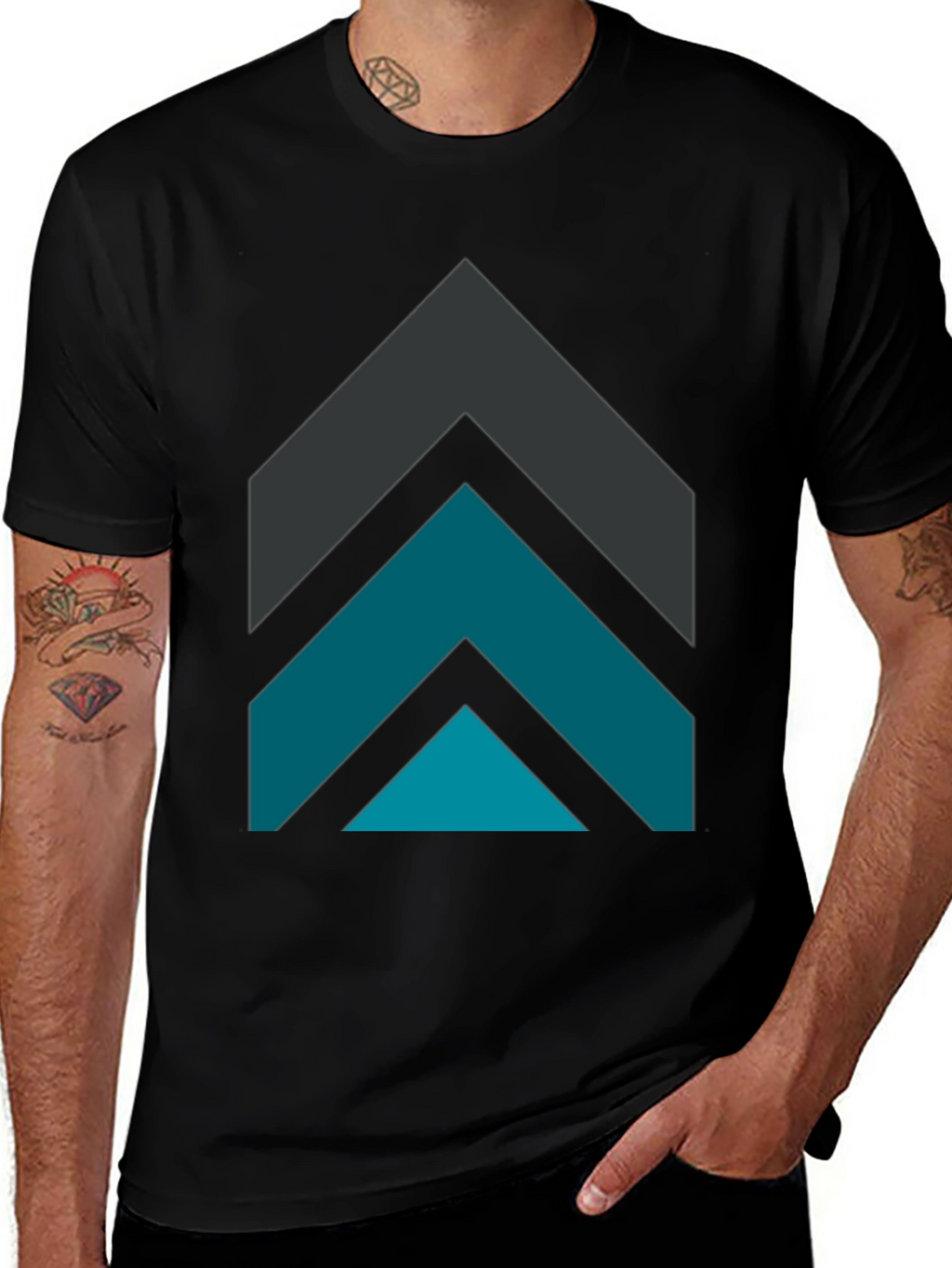 Geometric Arrow Graphic Tee - Modern Design