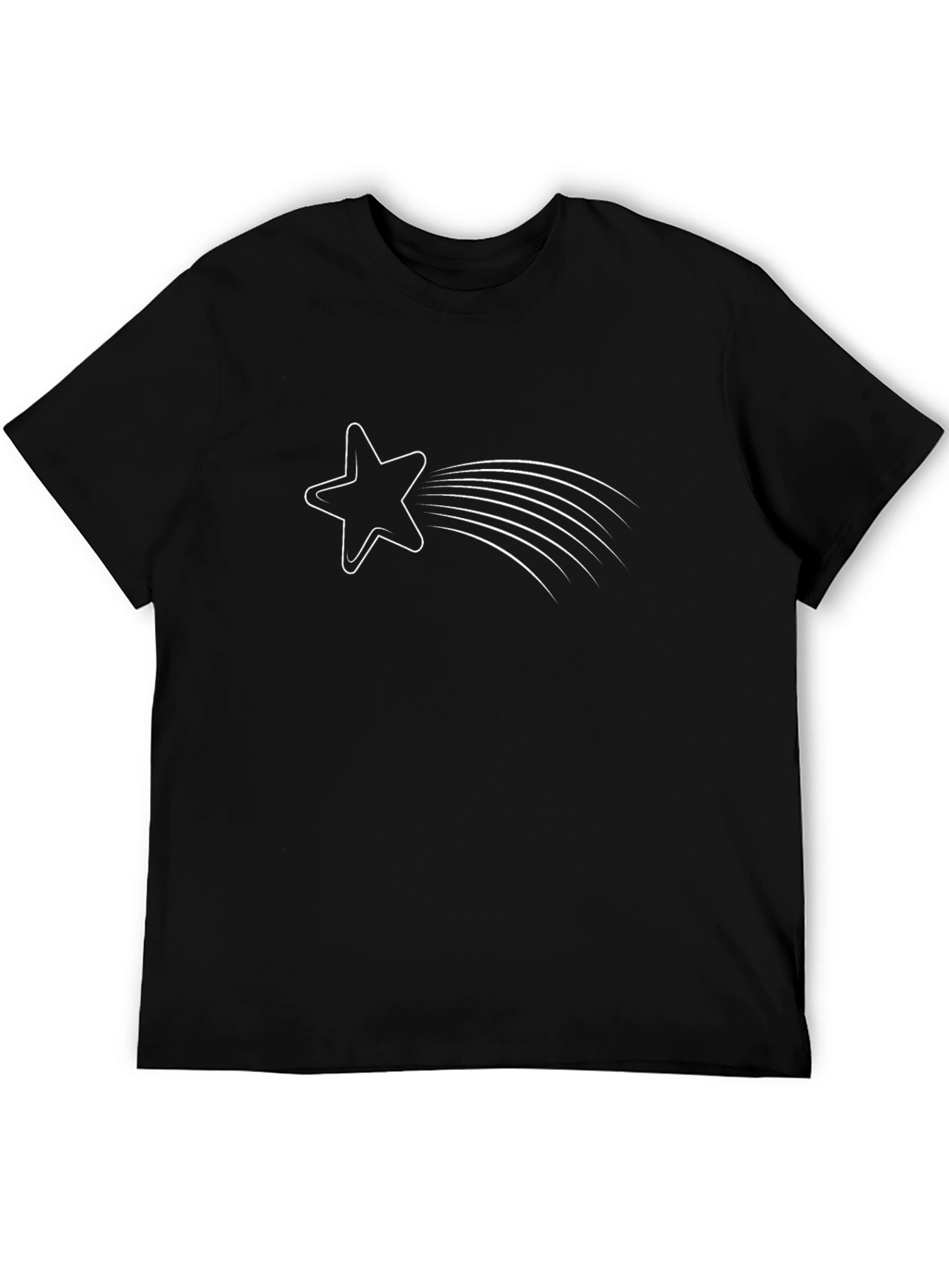 Black Graphic Tee - Shooting Star Design