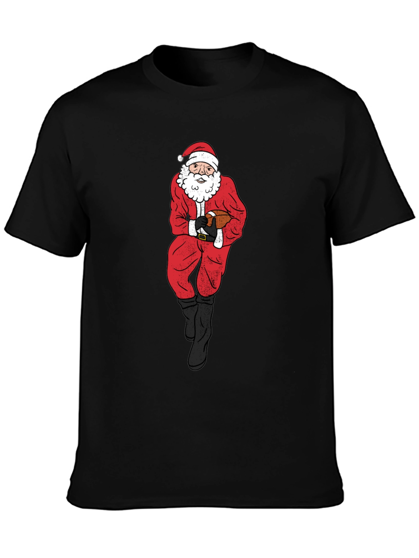 Santa Football Graphic Tee - Holiday Cheer
