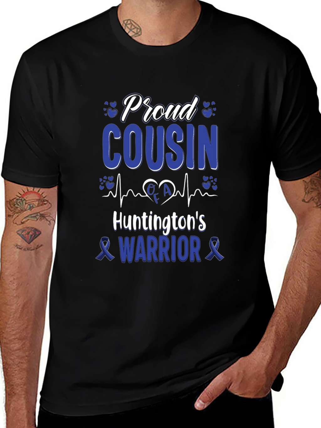 Proud Cousin Huntingtons Warrior Awareness T-Shirt