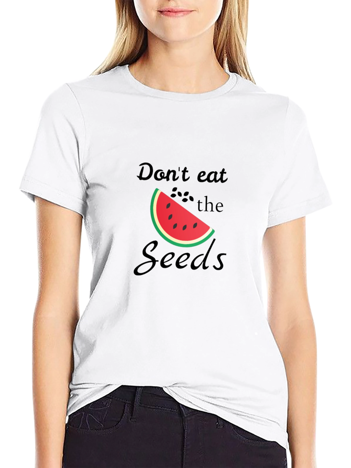 Dont Eat the Seeds Funny Watermelon Graphic Tee